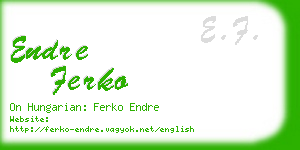 endre ferko business card